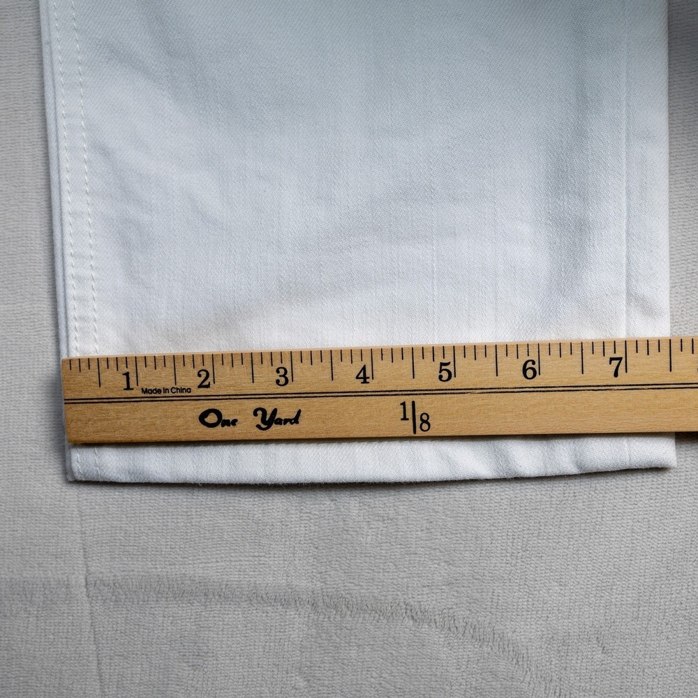 Tory Burch White High Rise Button Fly Embroidered Flower Cropped‎ Jeans Size 27 - Picture 8 of 16